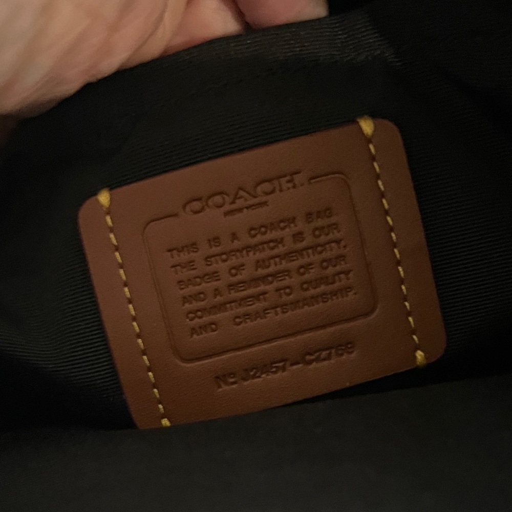 Coach Brown Signature Canvas Crossbody with Black Bow Print - Picture 7 of 10